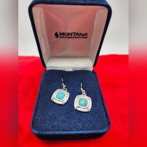 Montana silversmiths sterling silver hooks turquoise earrings.   NEW  In box